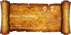 Vaisz Kálmán névjegykártya